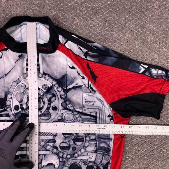 Primal Cycling Jersey Men's Mens 3XL Crankin' Stein Frankenstein Gears Half Man - Picture 7 of 9